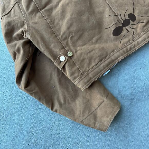 Vintage Y2K Carhartt brown cropped Detroit style work wear jacket - Picture 7 of 8